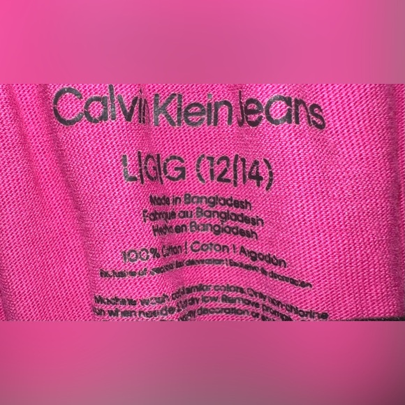 (READ) CK Calvin Klein Girls Romper Magenta Pink Logo Shorts Size Large (12/14) - Picture 3 of 3